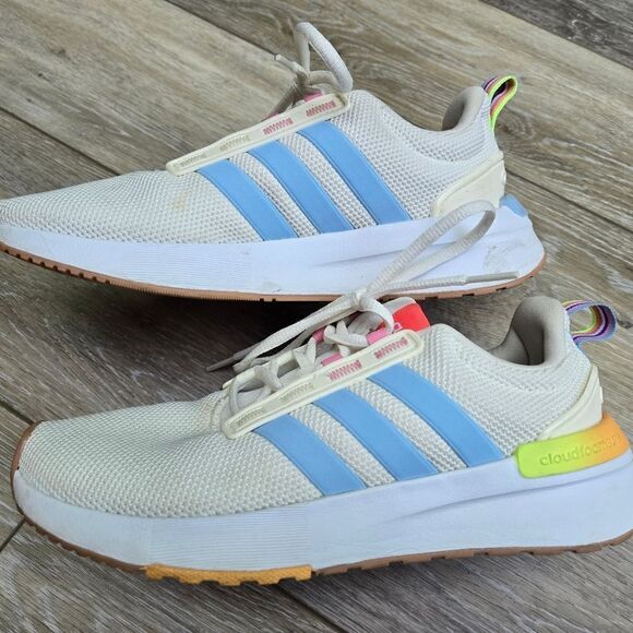 Adidas Women's Racer TR21 GZ1992 Running Shoes - Off White/Multicolor rainbow🌈6 - Picture 6 of 10